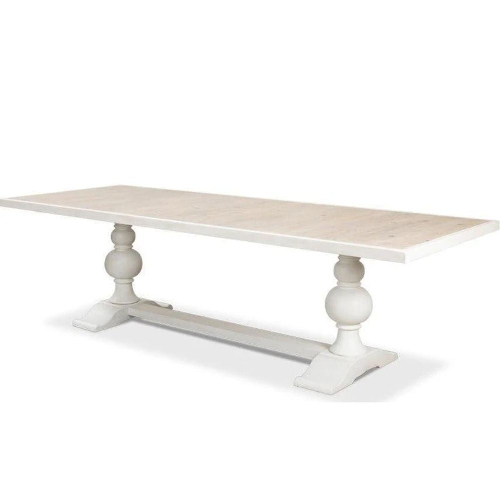 Reclaimed Wood Top White Farmhouse Table
