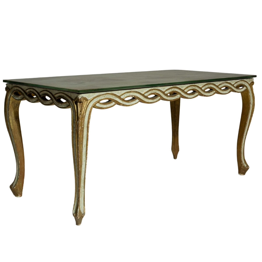 Refined Gilt Interlaced Coffee Table, Circa 1940