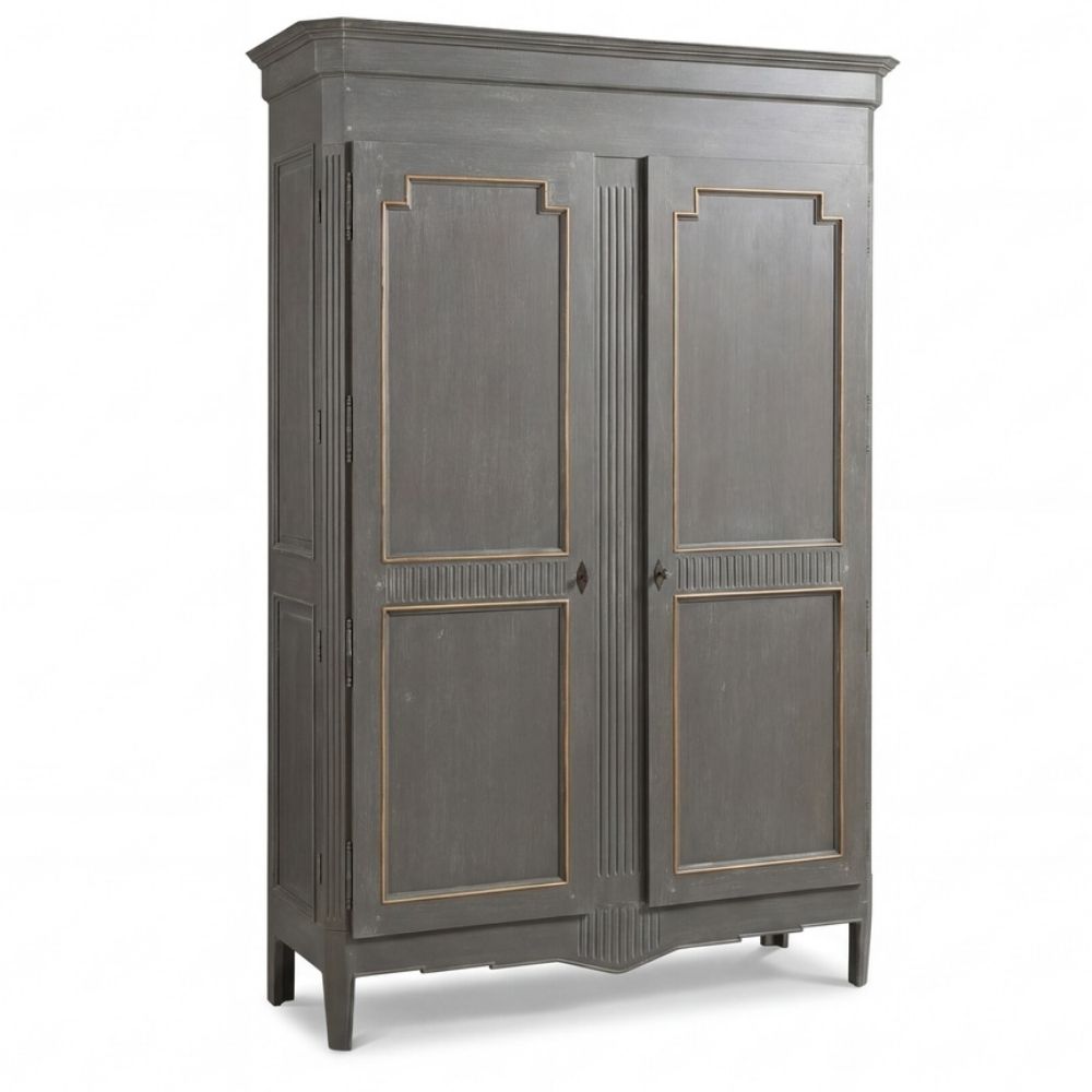 Regal French Carved Panel Armoire