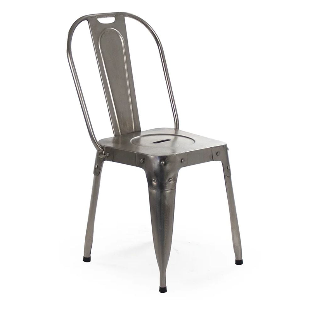 Retro Metal Cafe Chairs - Set of 2