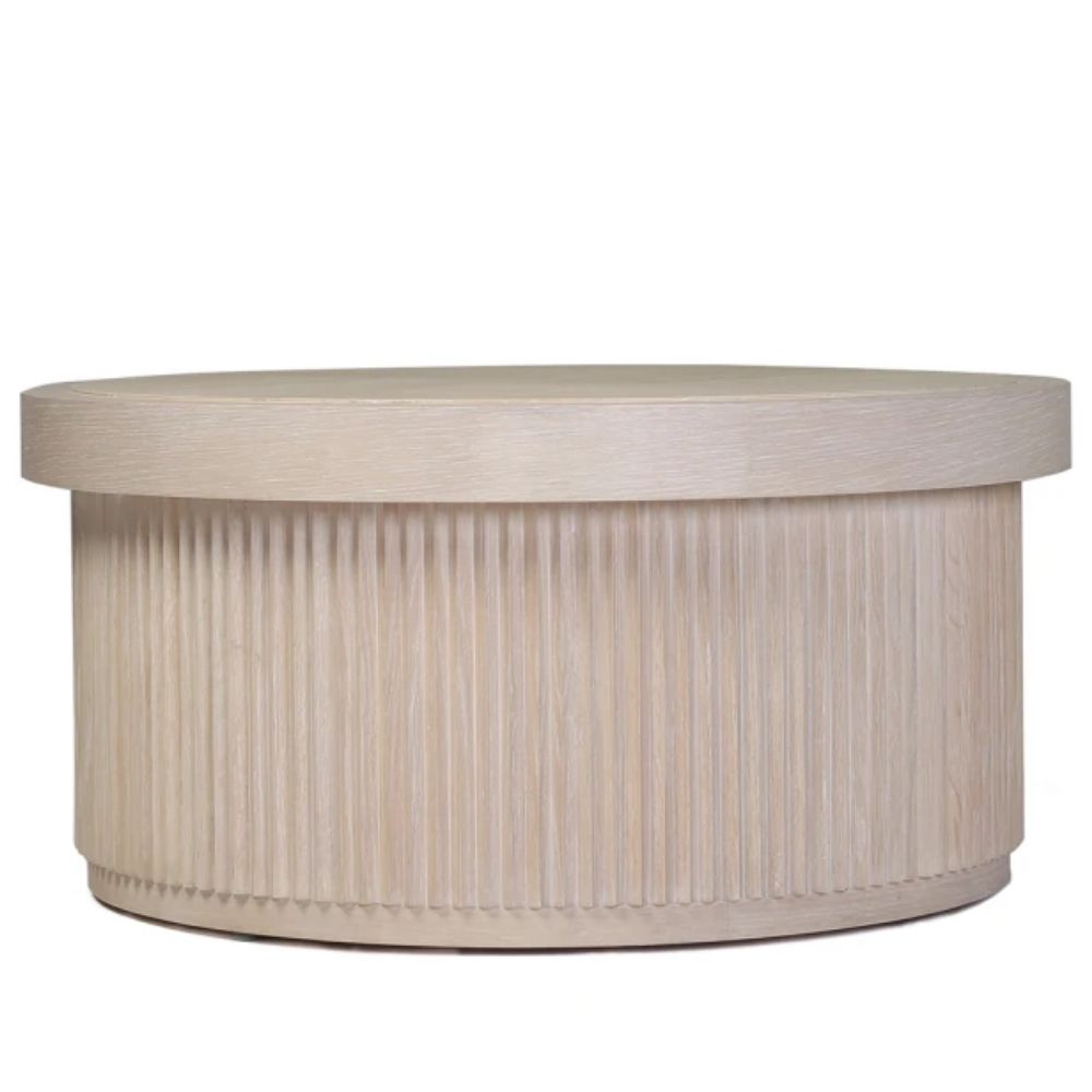 Ribbed Travertine Top Coffee Table