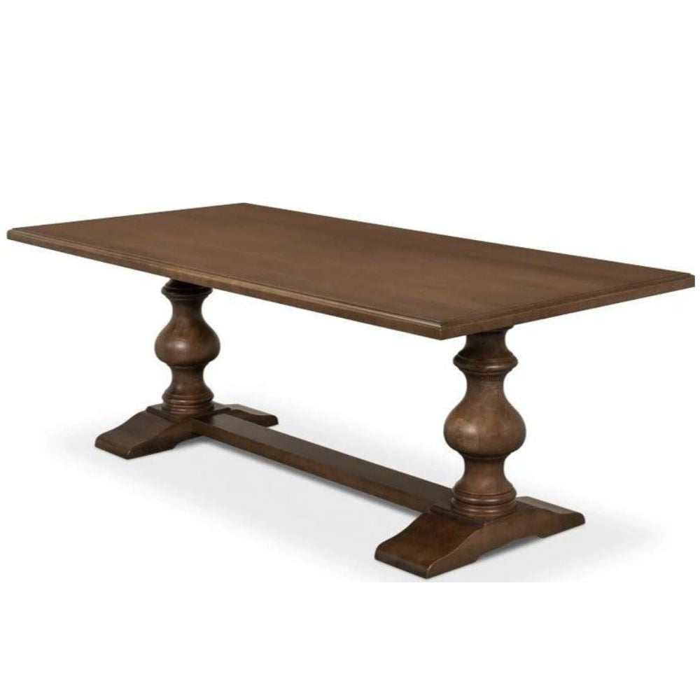 Richly Stained French Country Pedestal Table