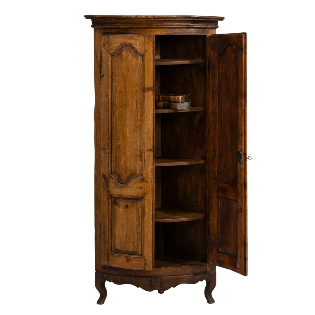 Rustic Charm Corner Cabinet, Circa 1880
