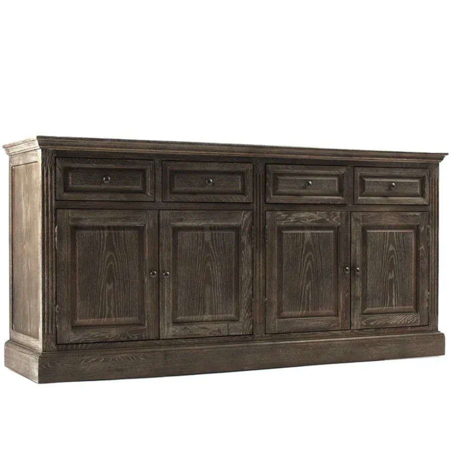 Rustic Dark Oak Buffet Cabinet