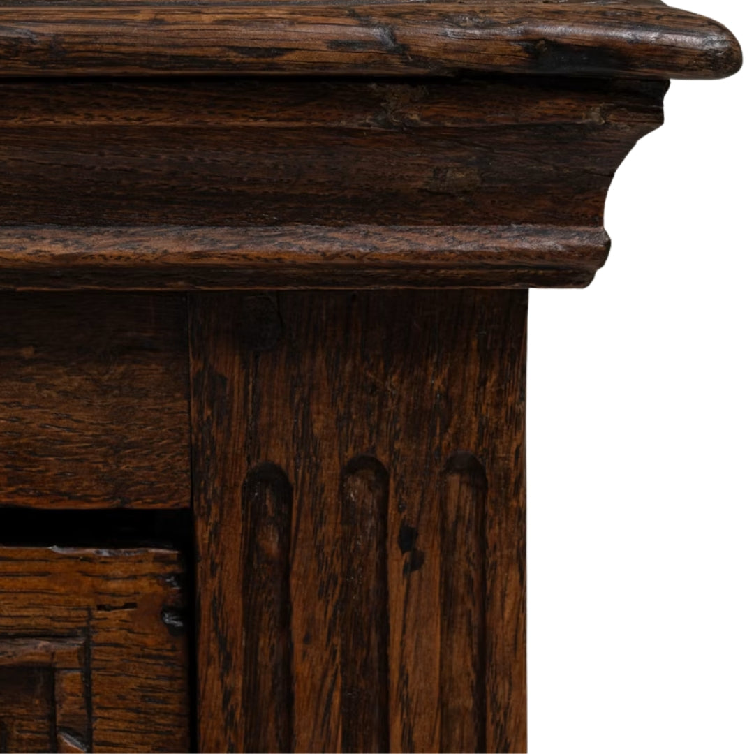 Rustic European Carved Wood Three Drawer Chest, Circa 1860