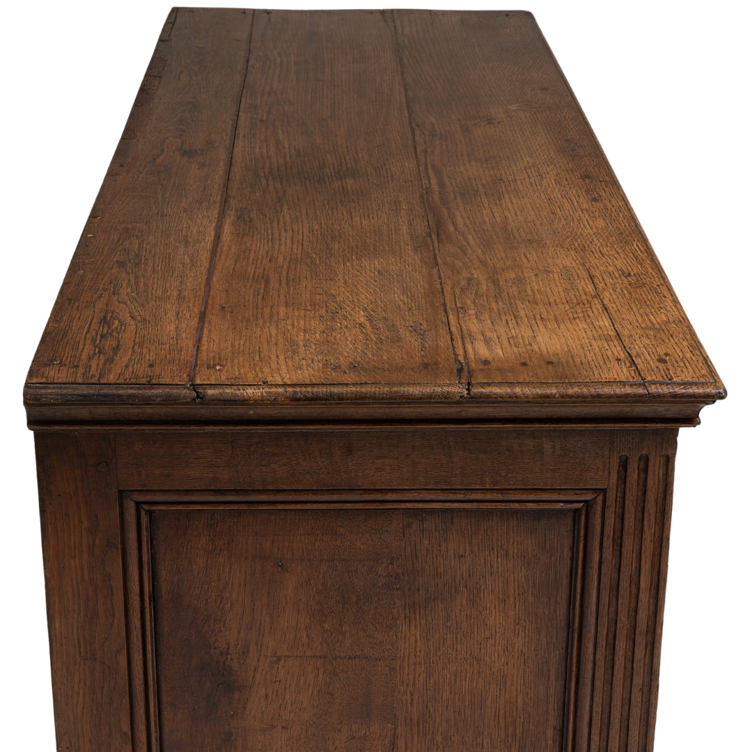 Rustic European Carved Wood Three Drawer Chest, Circa 1860