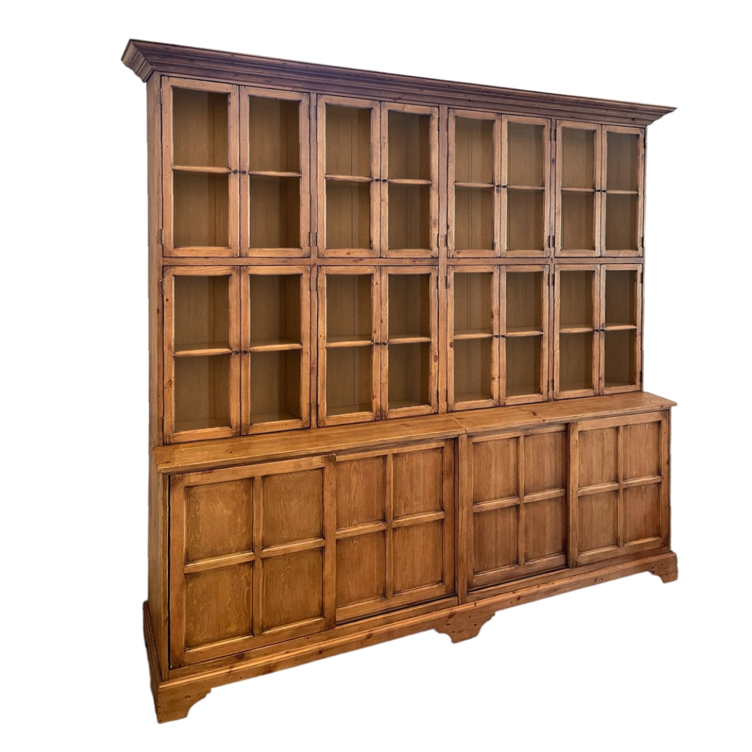 Rustic Large Pane Glass Door Cabinet