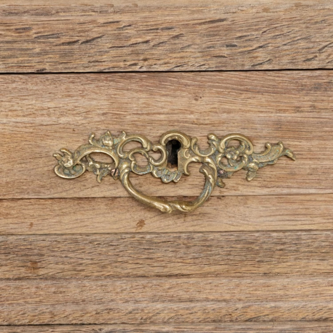 Rustic Mesh Door Wooden Cabinet, Circa 1880