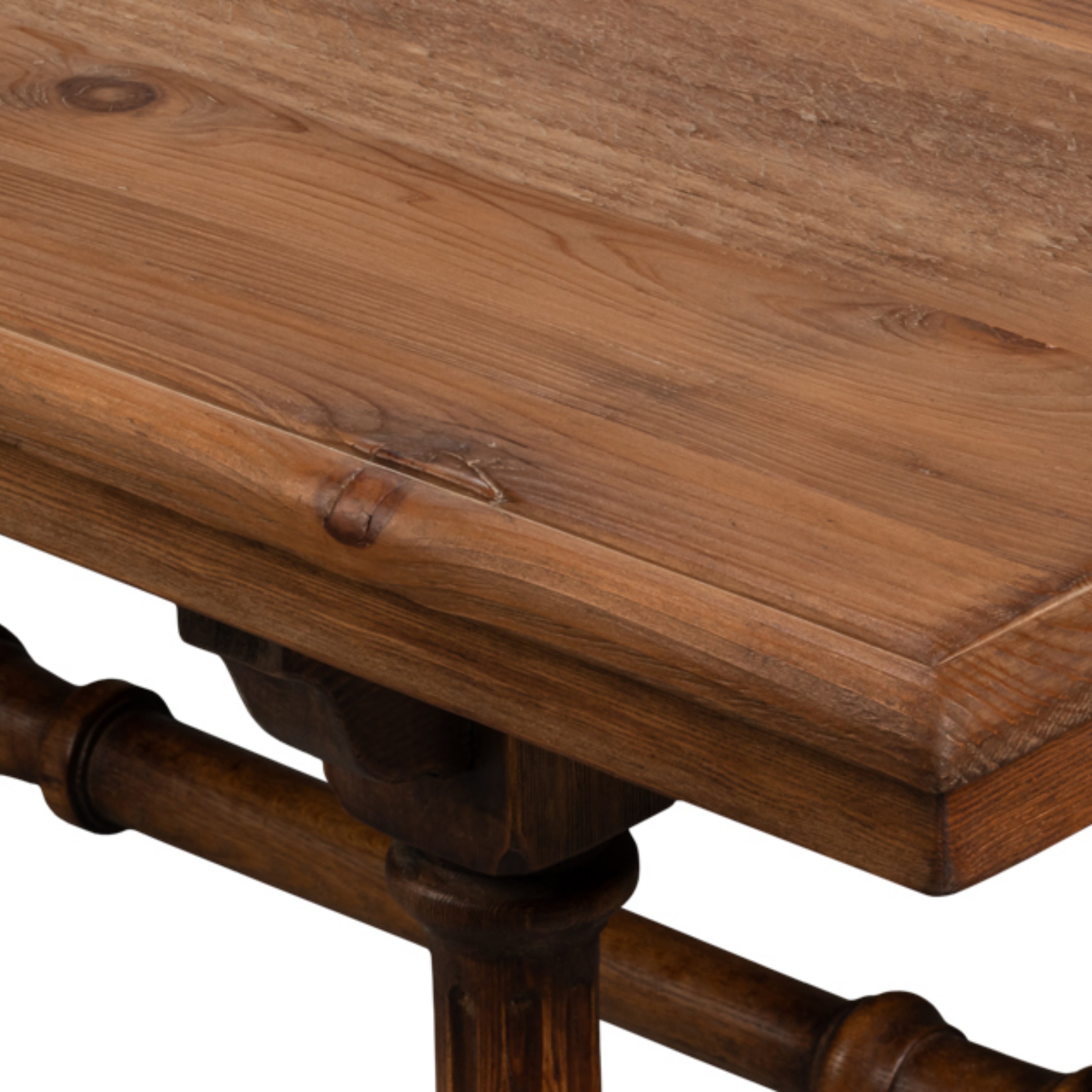 Rustic Triple-Leg Trestle Dining Table