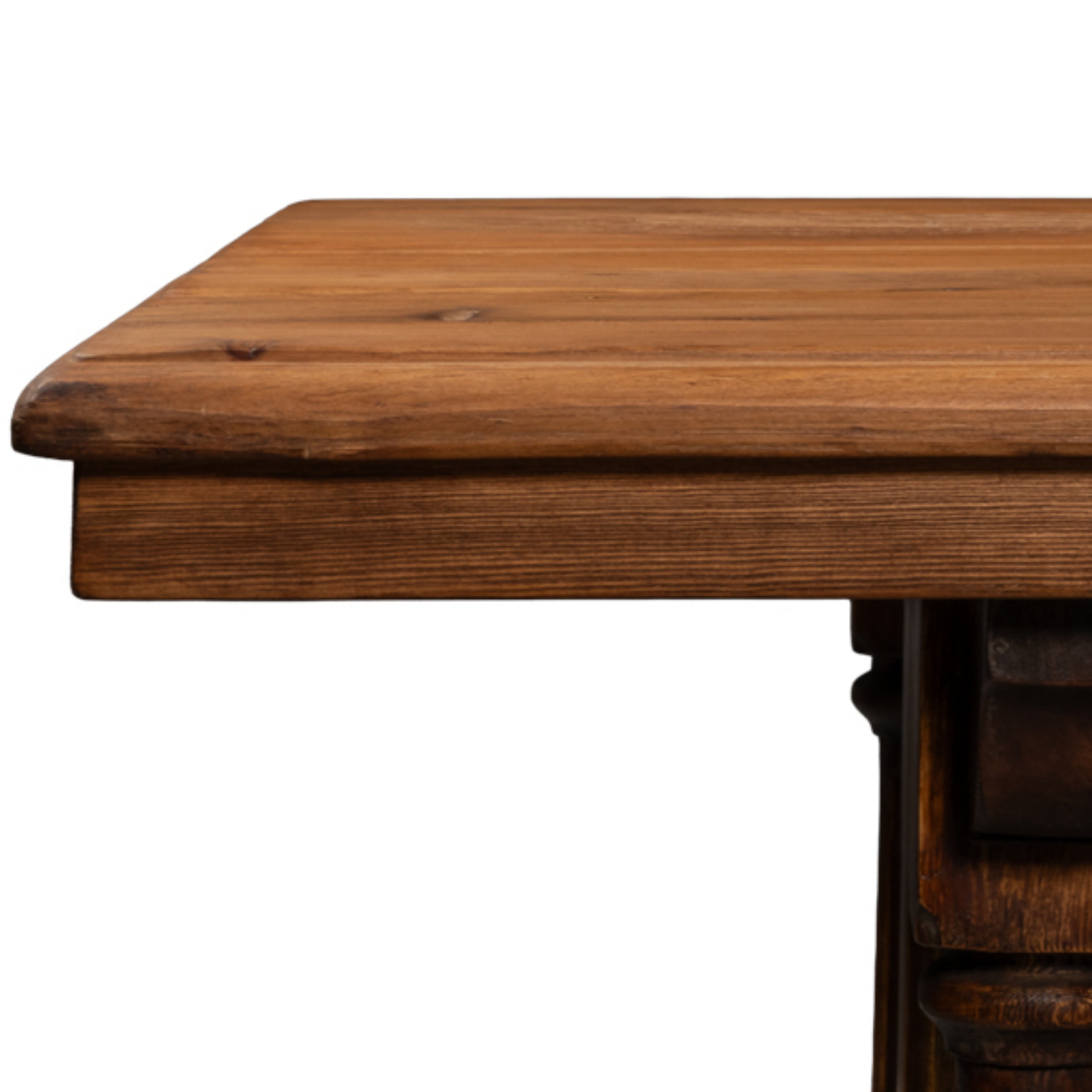 Rustic Triple-Leg Trestle Dining Table
