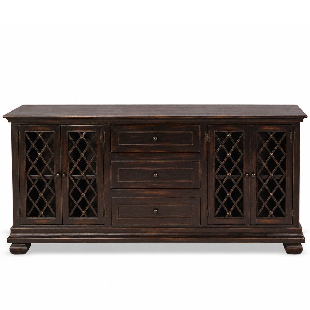 Rustic Provencal Metal Laced Door Buffet