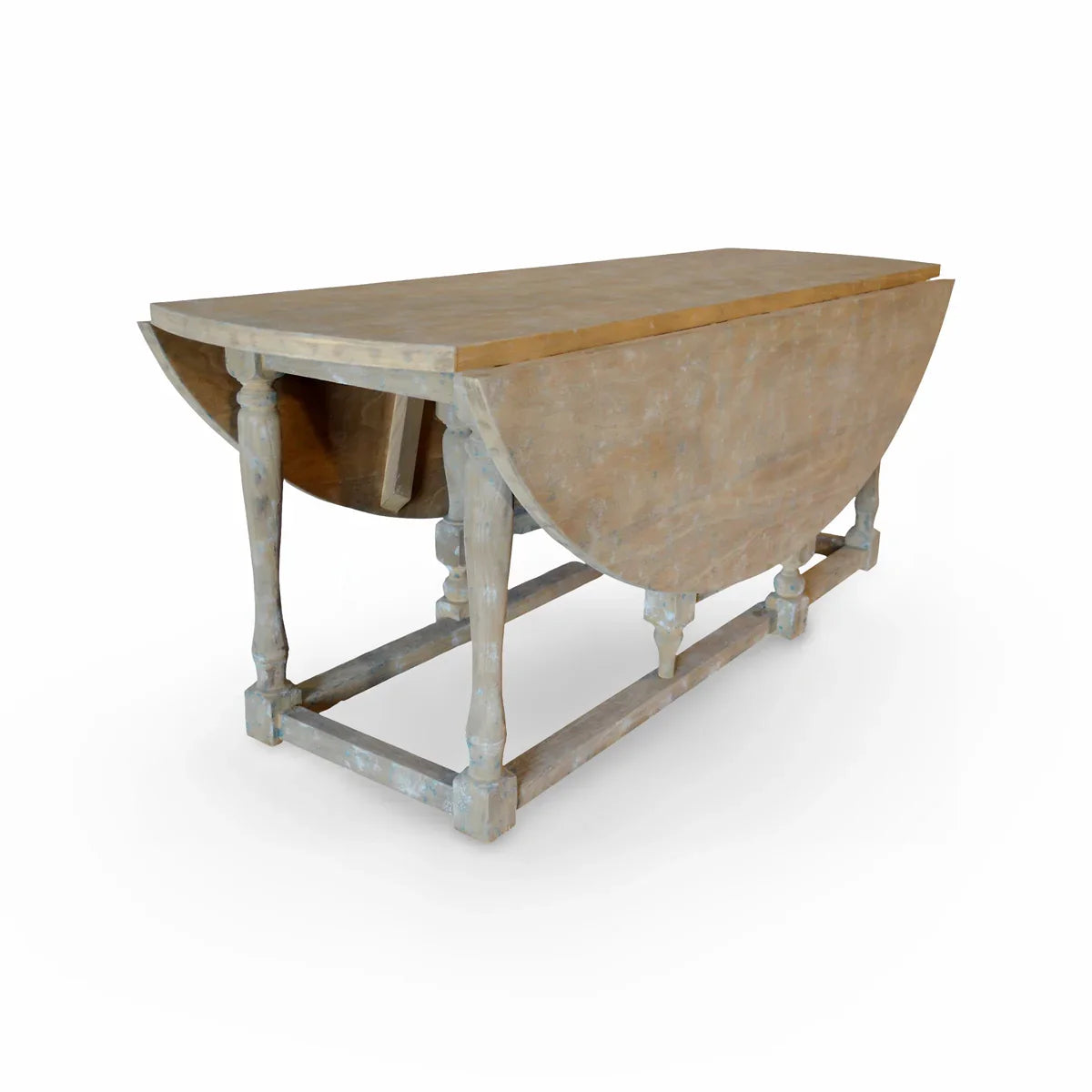 Rustic Drop Leaf Oval Dining Table