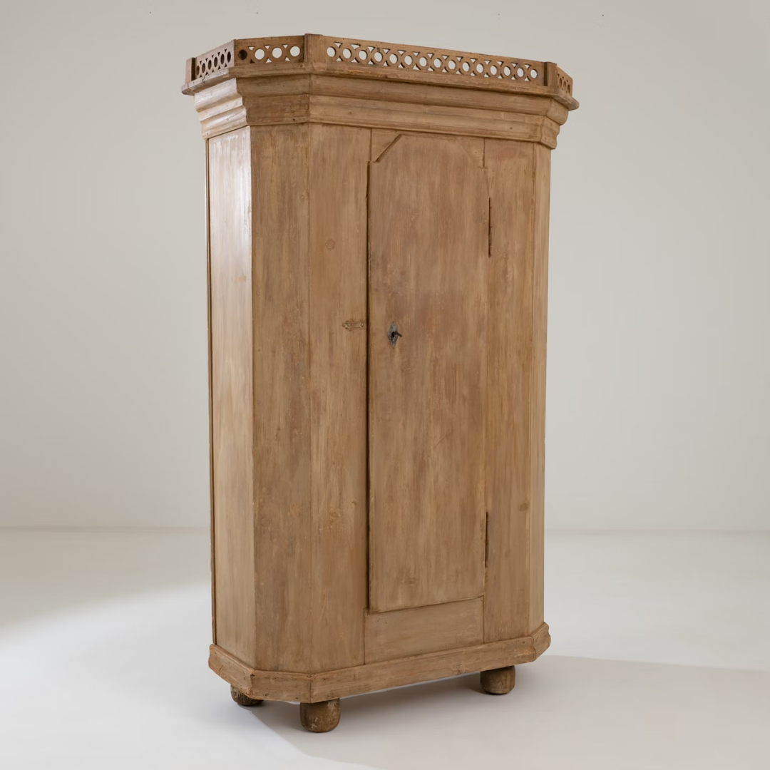 Antique Scandinavian Arched Door Armoire, Circa 1920