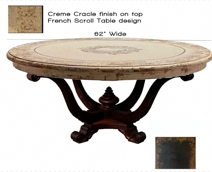 Custom French Country Round Urn Table