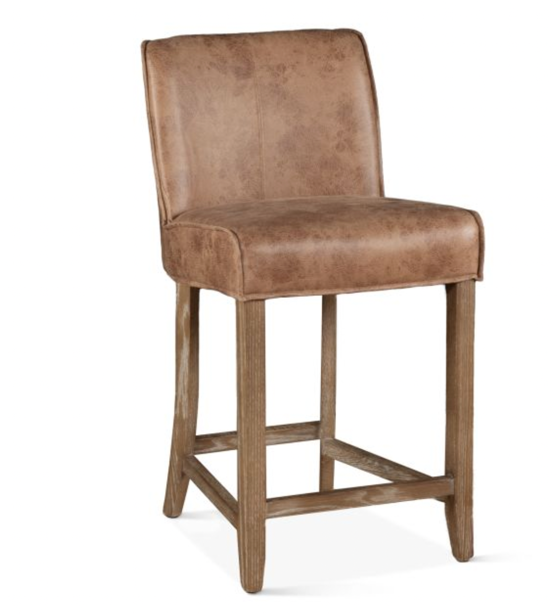 Rustic Genuine Carmel Leather Stool
