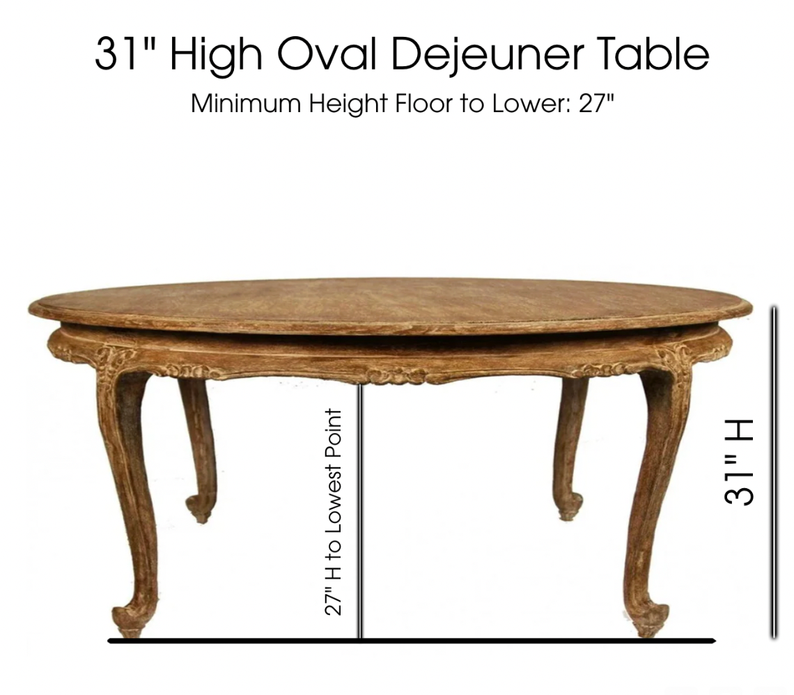 Custom French Dejeuner Dining Table - 50% Deposit