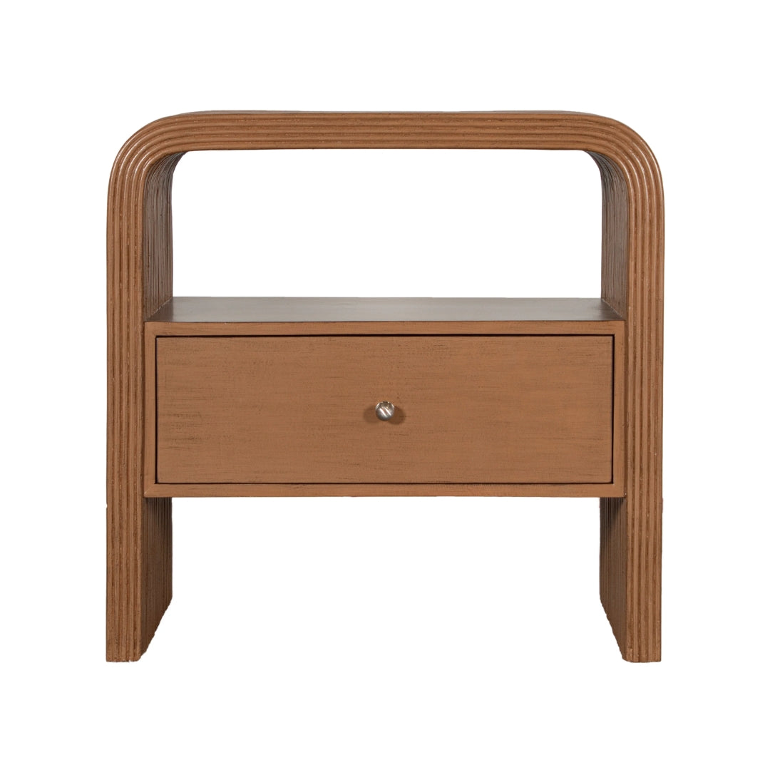 Sculpted Arc Rattan Nightstand