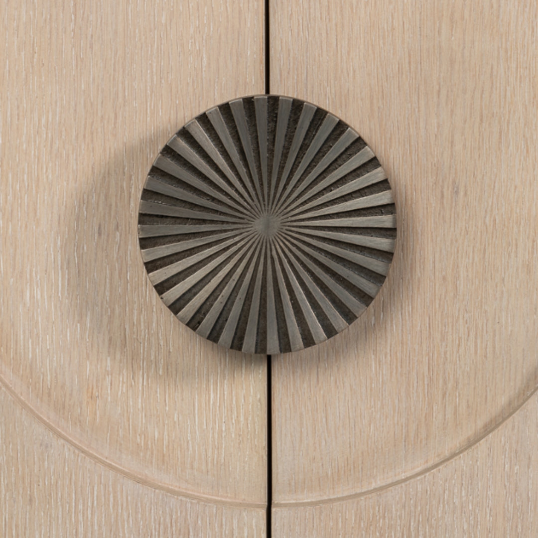 Sculpted Modern Oak Credenza