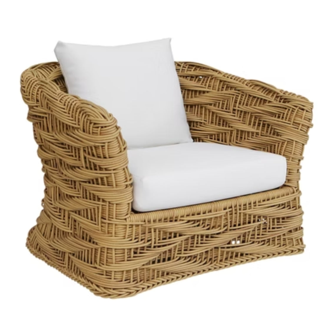 Sculpted Rattan Weave Outdoor Chair