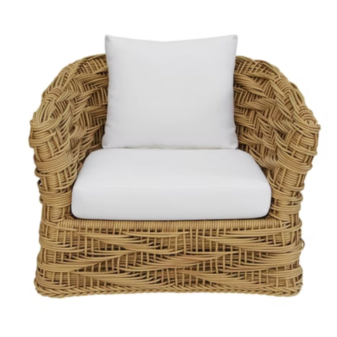 Sculpted Rattan Weave Outdoor Chair