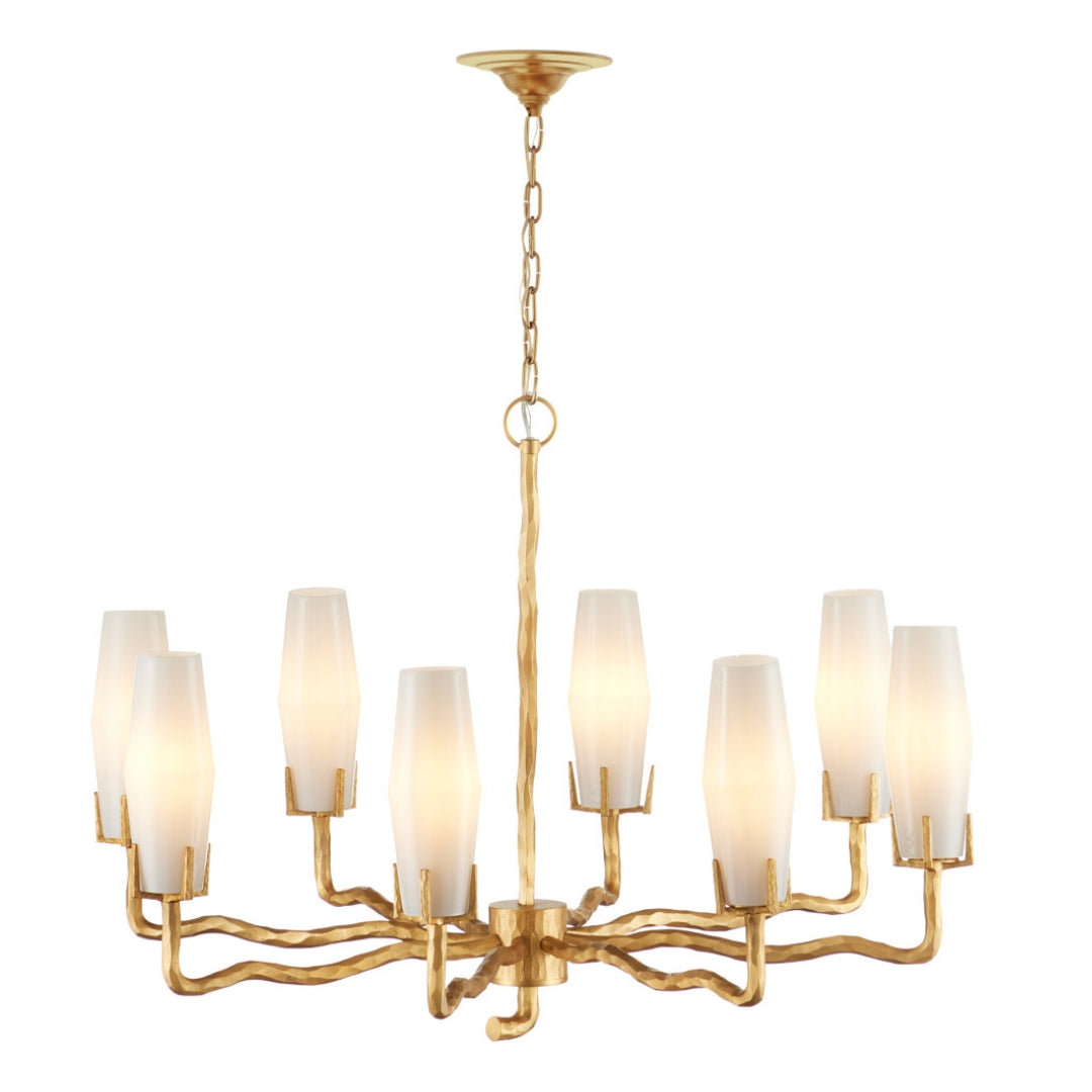 Sculptural Prong Glass Chandelier