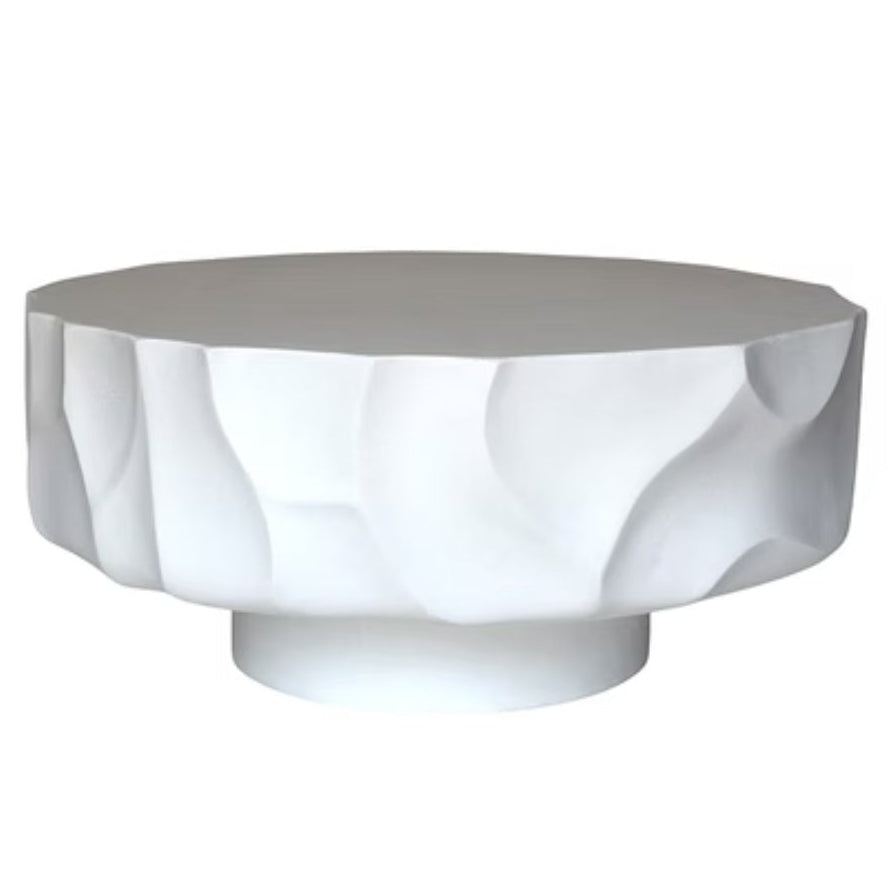 Sculptural Round Concrete Patio Coffee Table