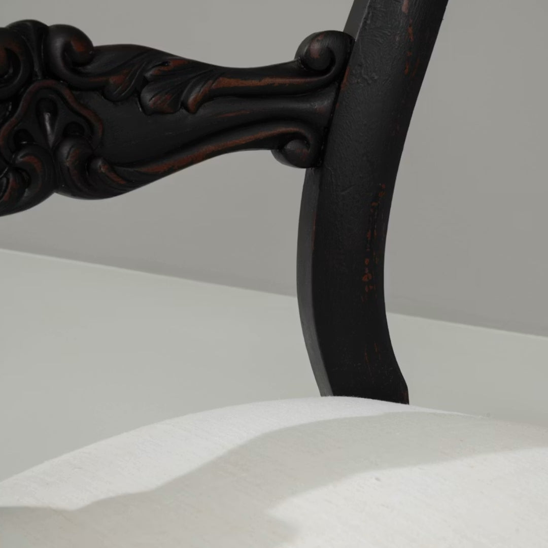 Black Victorian Cameo-Back Chairs, Set of 4, Circa 1910