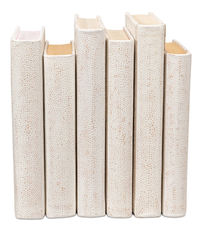 Cream Leather Bound Decorative Books