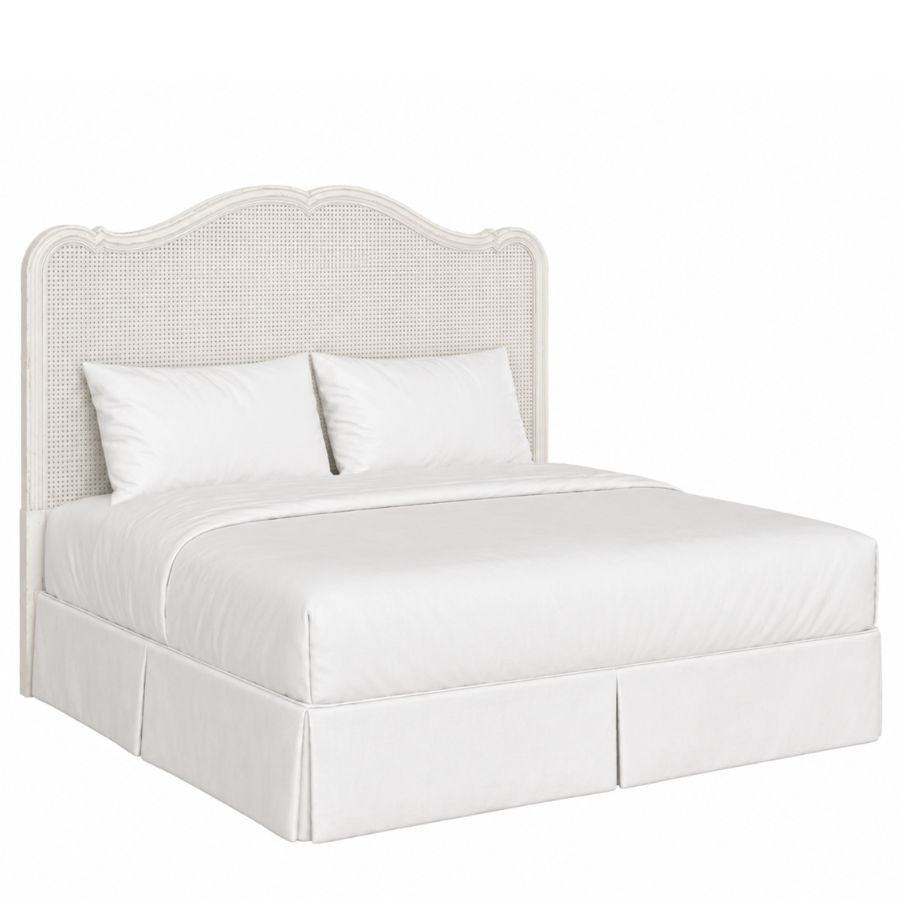 White French Country Curvy Cane Headboard