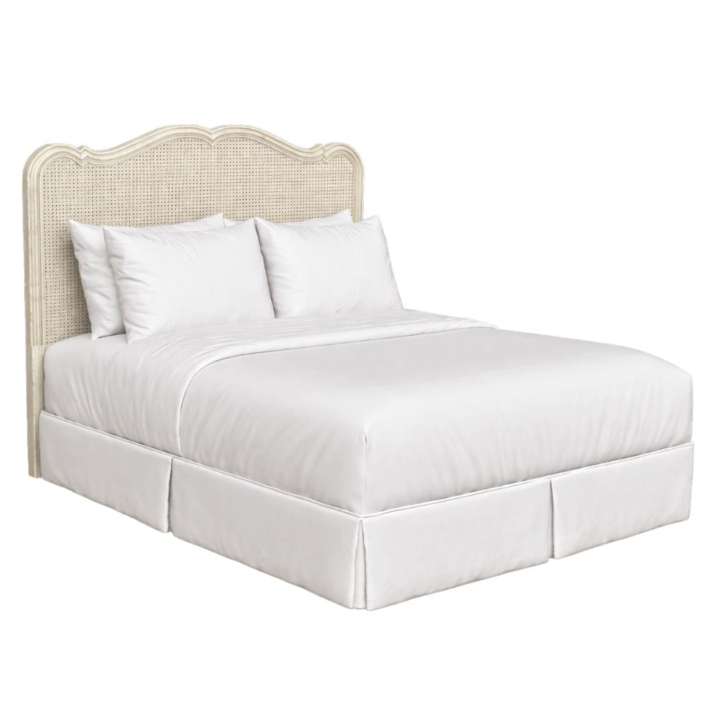 White French Country Curvy Cane Headboard