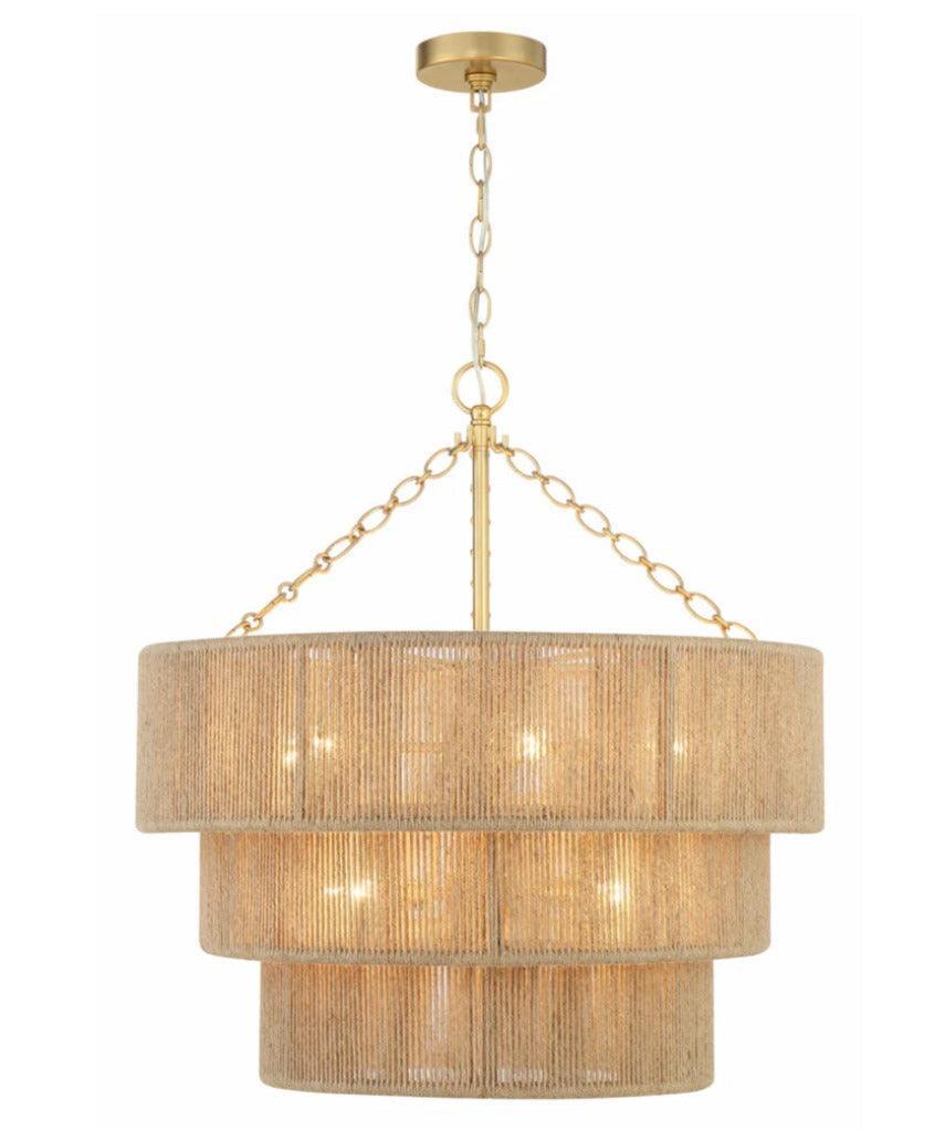 Tiered Jute Wrapped Chandelier