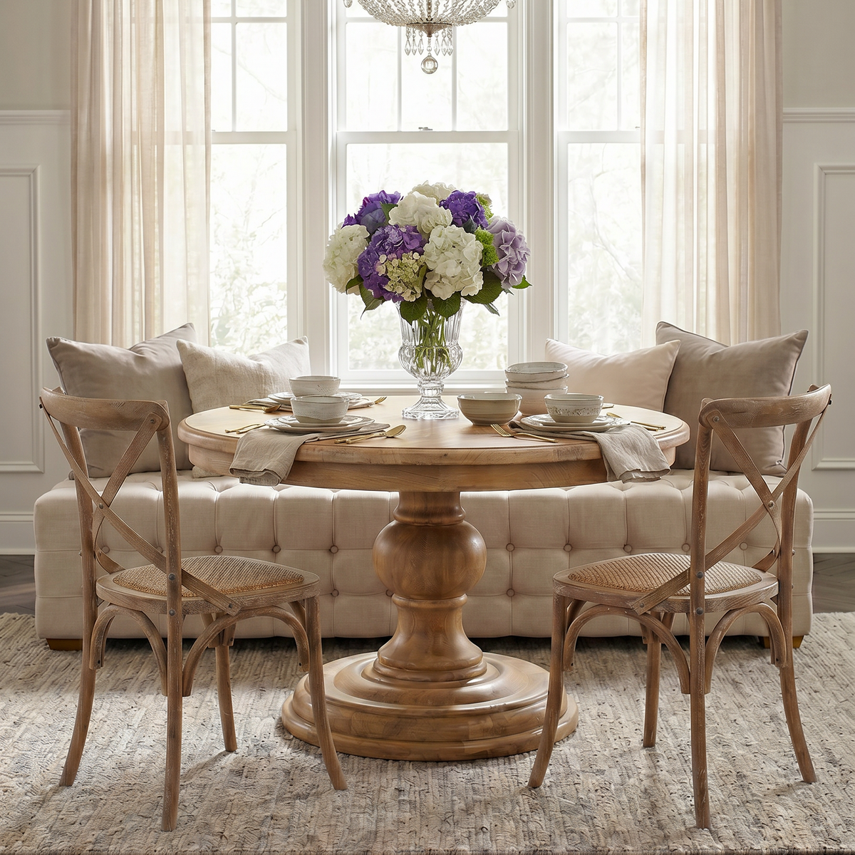 Sienna Farmhouse Round Dining Table