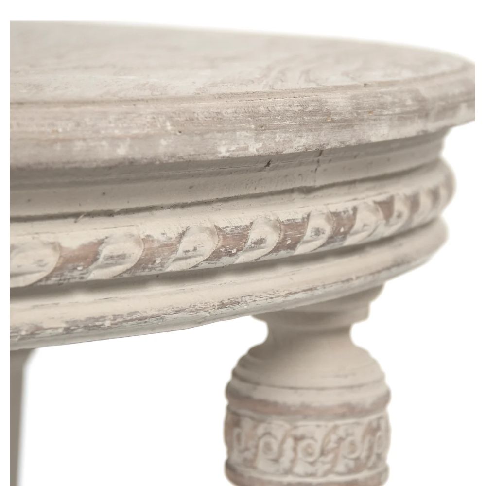Solange Antique White Gustavian Accent Table