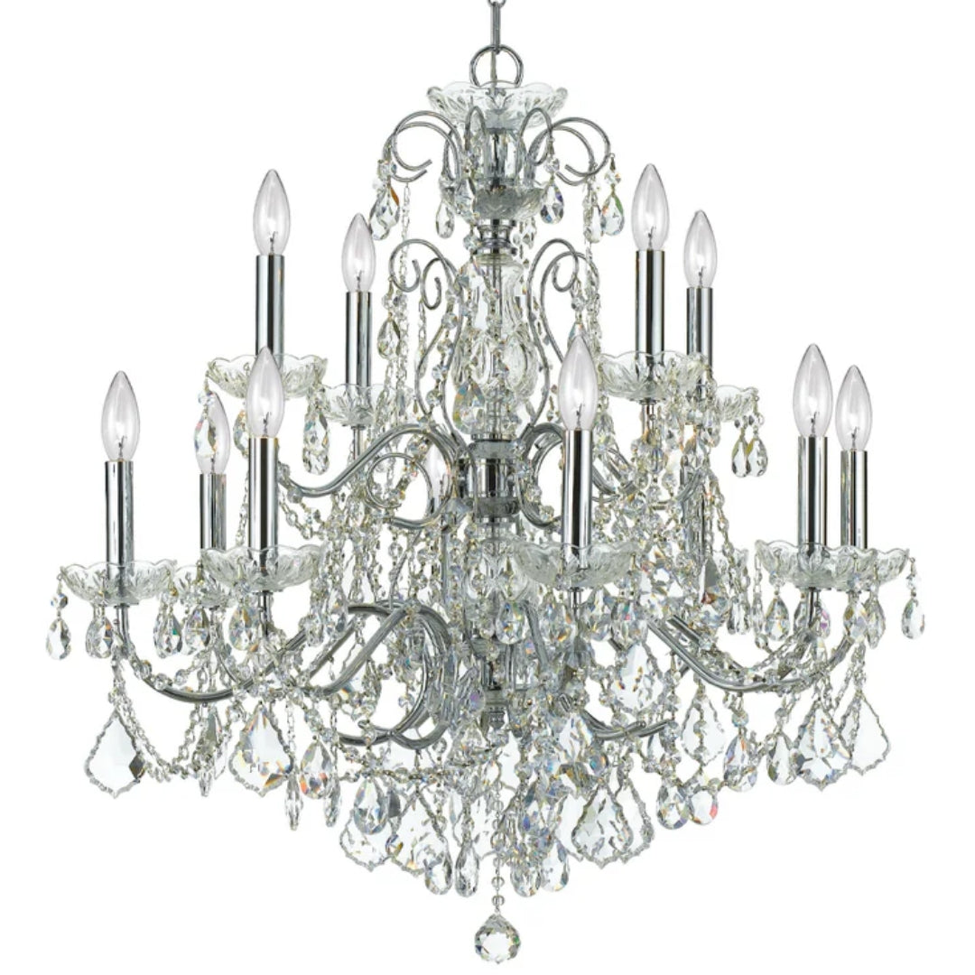 Sparkling Silver Crystal Chandelier