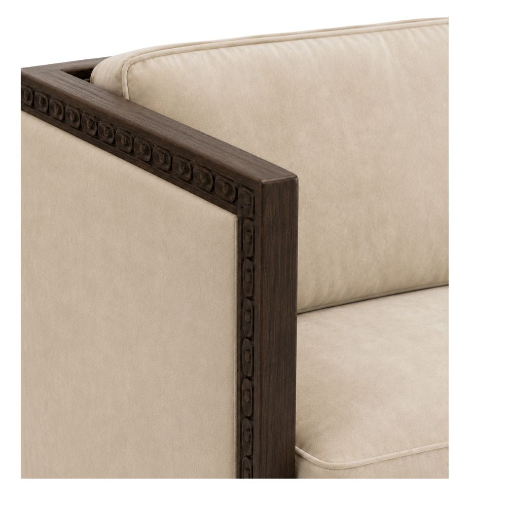 Esmeralda Carved Wood Framed Settee Sofa