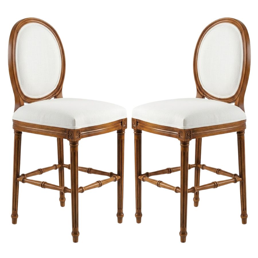 Wood Stained Saint German French Stool