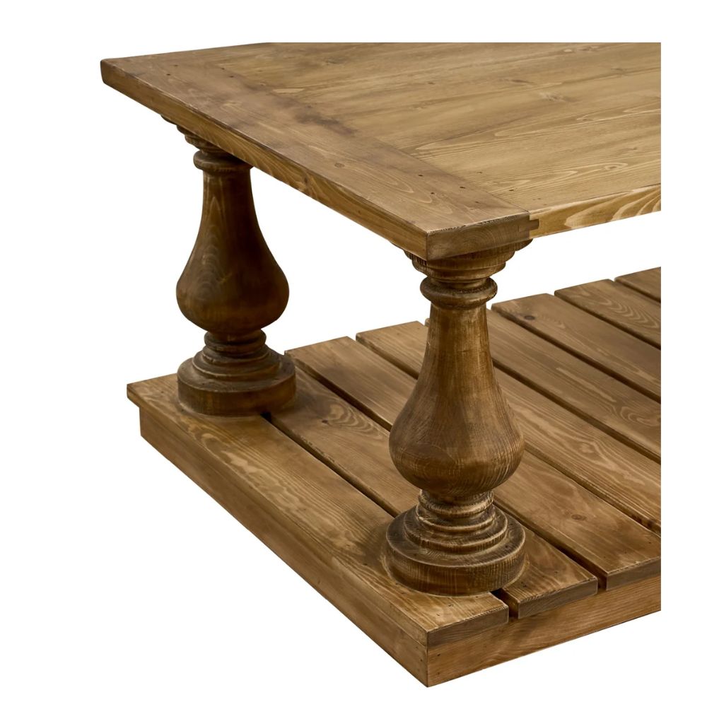 Stained Plank Wood Coffee Table