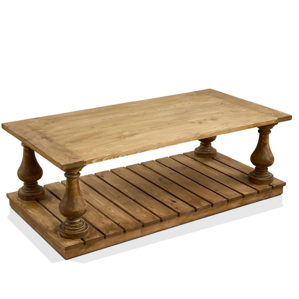 Stained Plank Wood Coffee Table