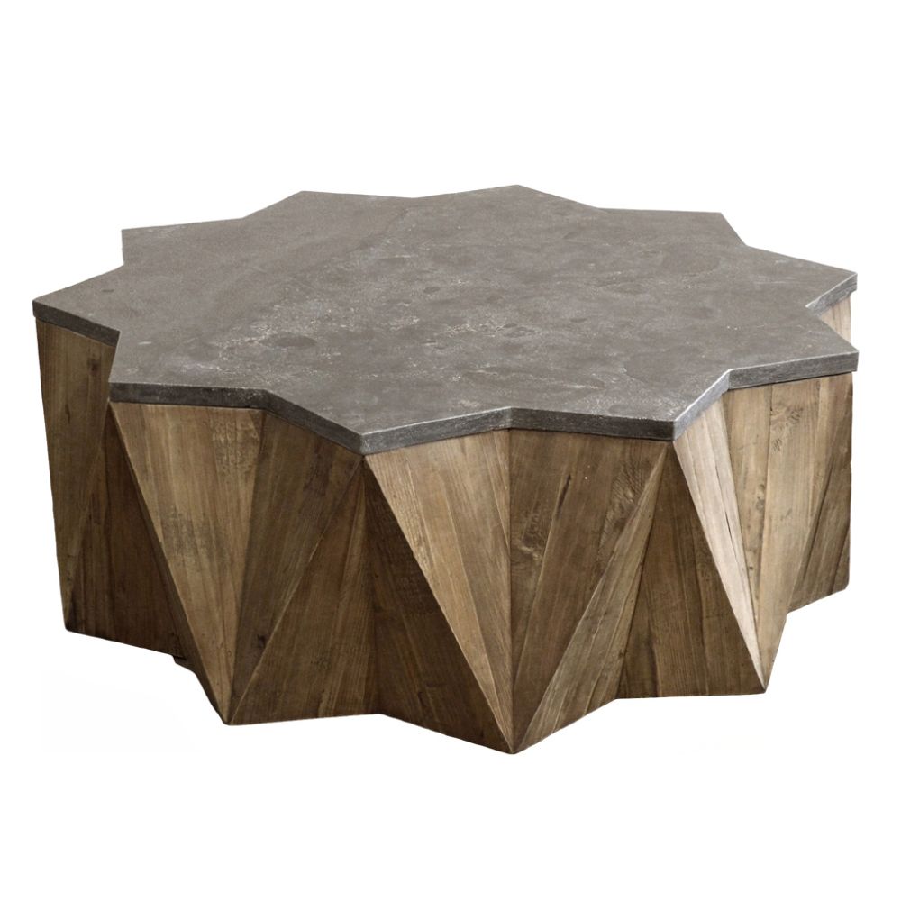 Bluestone Marble Top Star Base Coffee Table