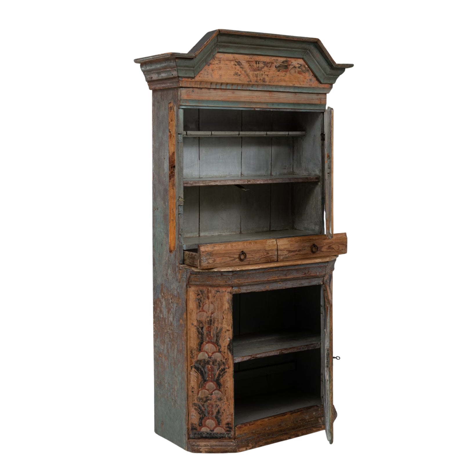 Swedish Floral Summer Cabinet, Circa 1900