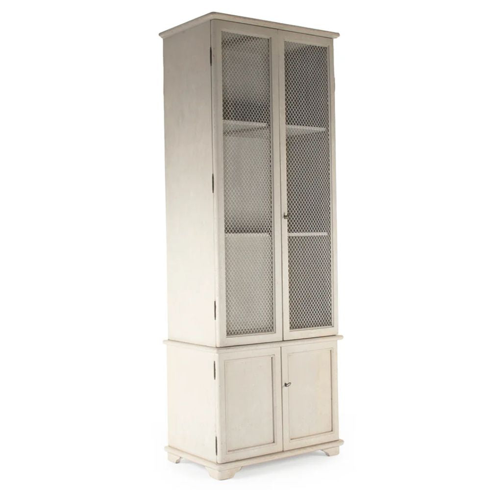 Tall Cream French Country Cabinet