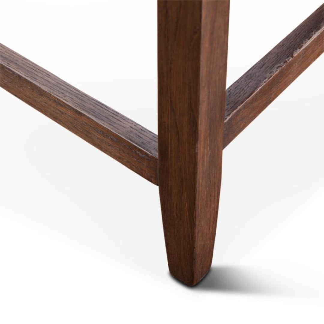 Rustic Genuine Carmel Leather Stool