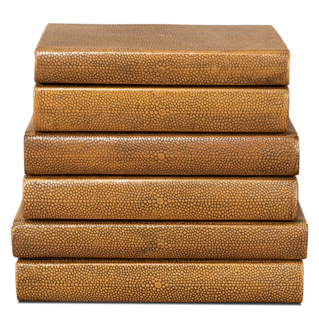 Tawny Brown Decorative Books, Set of 12