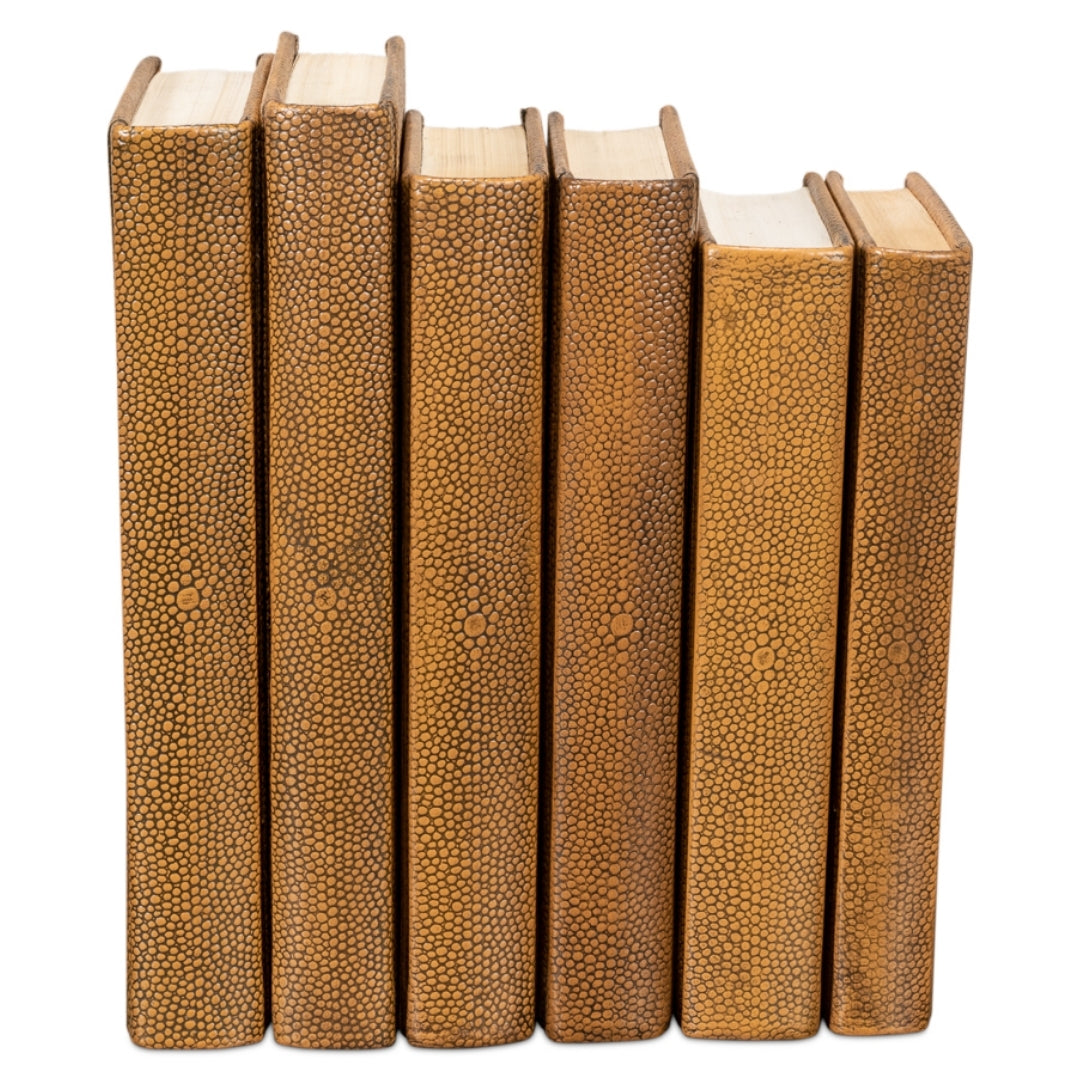 Tawny Brown Decorative Books, Set of 12