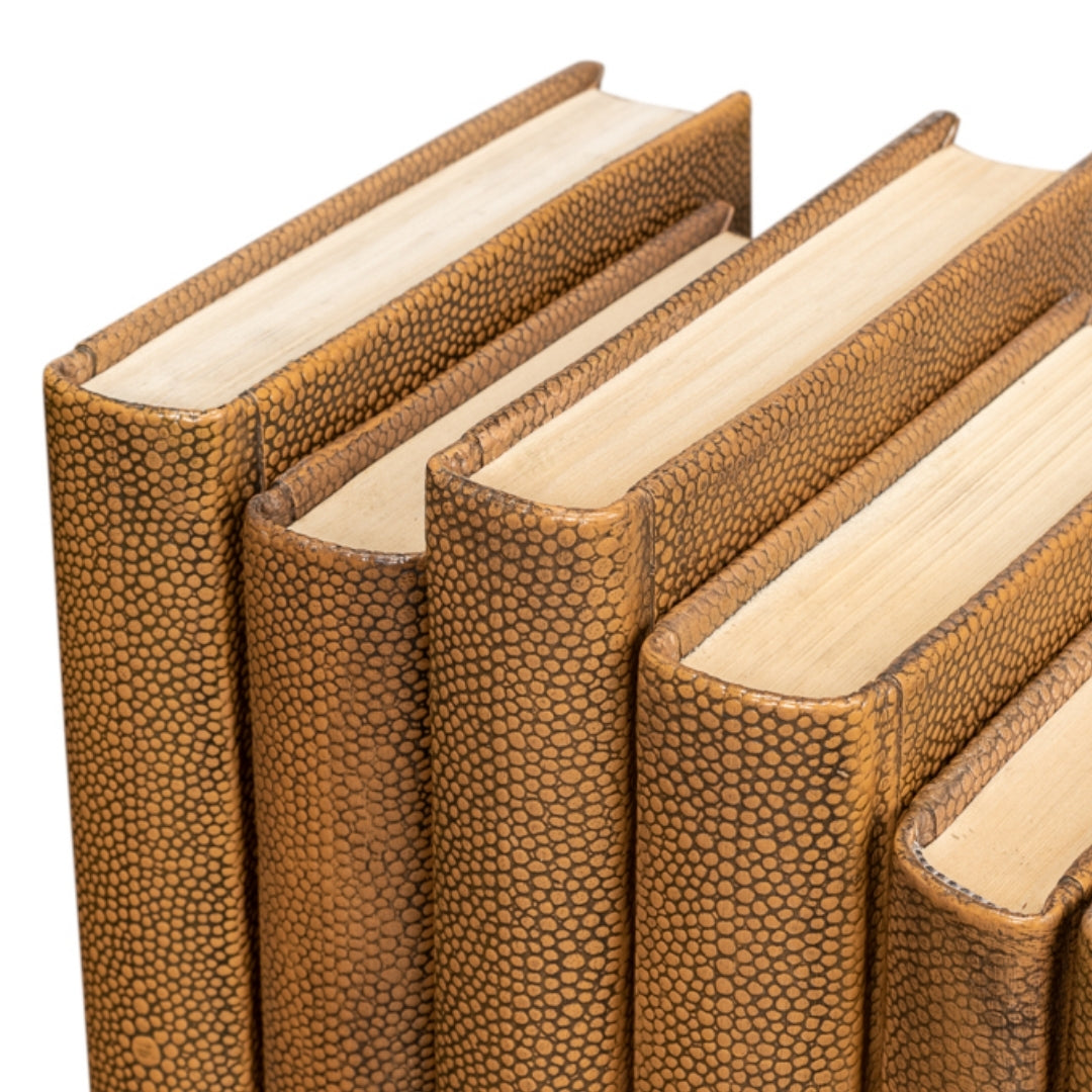 Tawny Brown Decorative Books, Set of 12