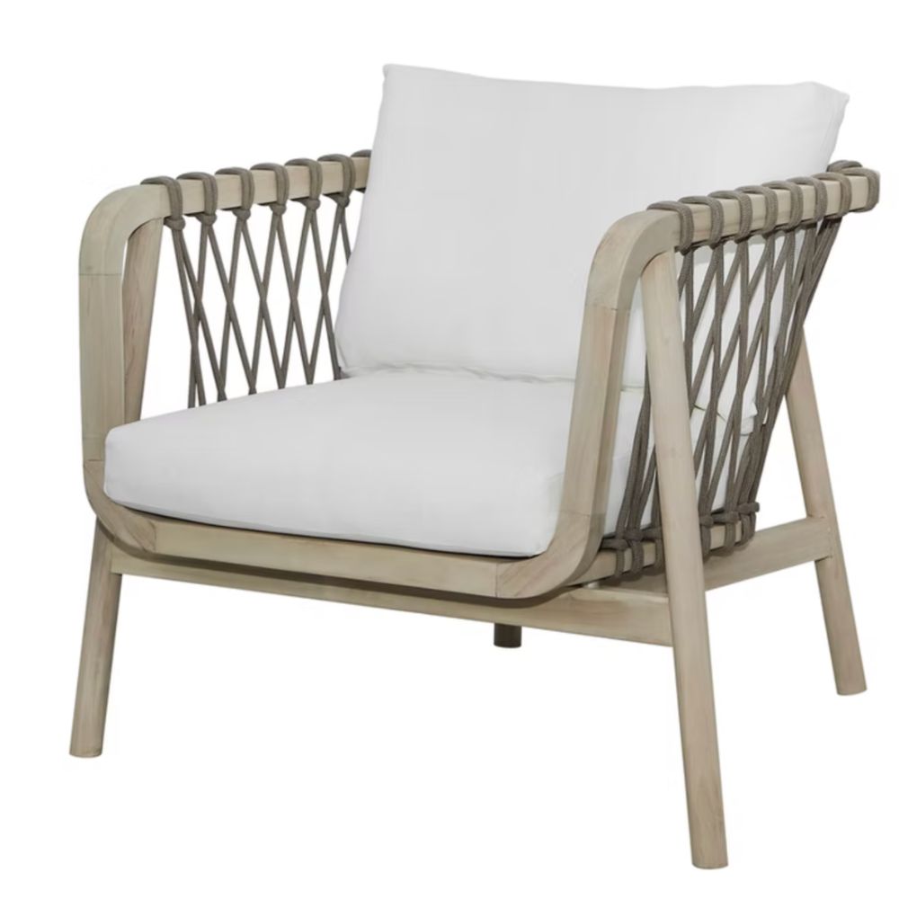 Teak Rope Tied Wood Accent Chair