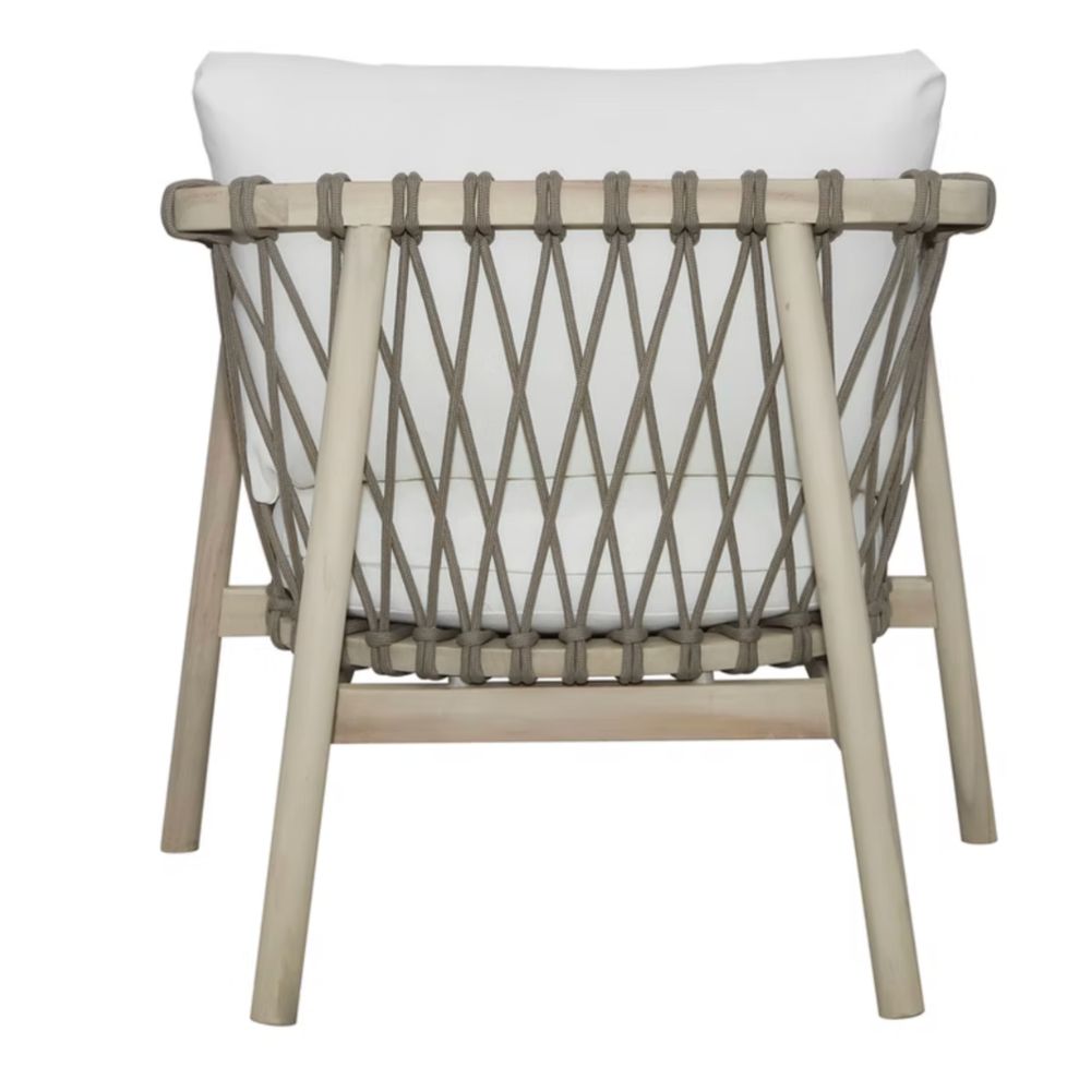 Teak Rope Tied Wood Accent Chair