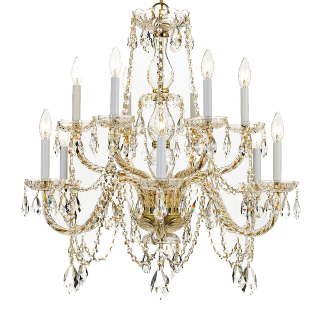 Traditional Two Tier Crystal Chandelier