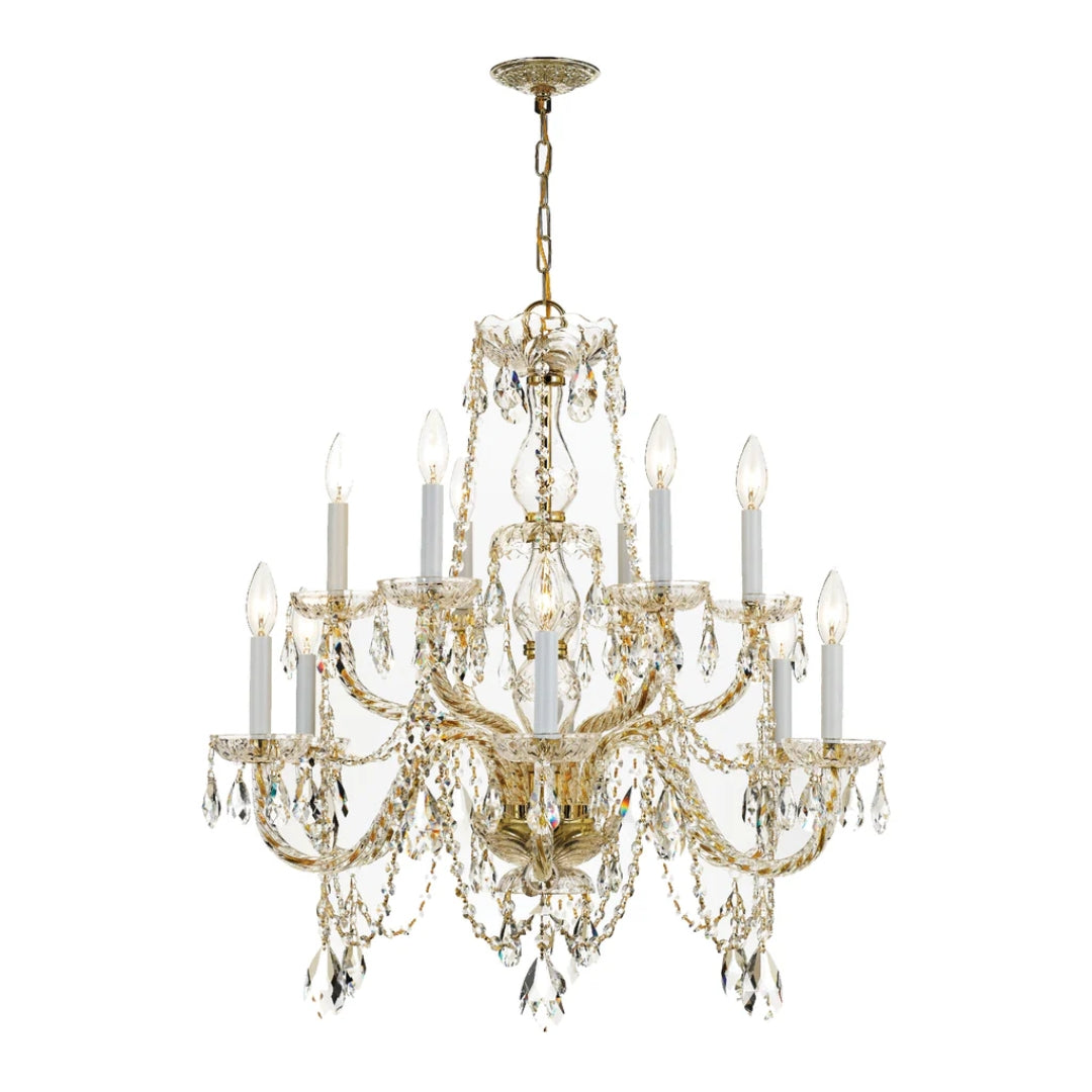 Traditional Two Tier Crystal Chandelier