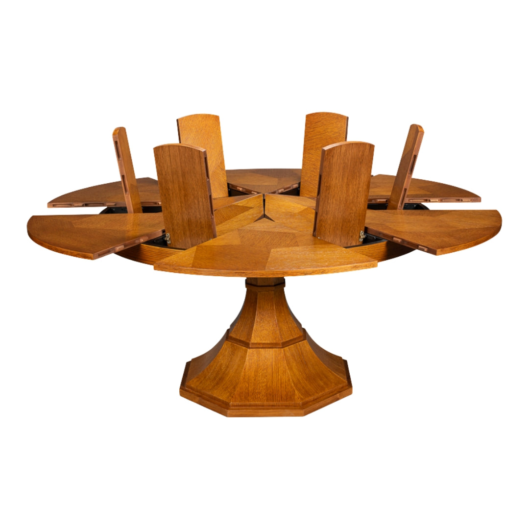 Transitional Herringbone Expandable Jupe Table